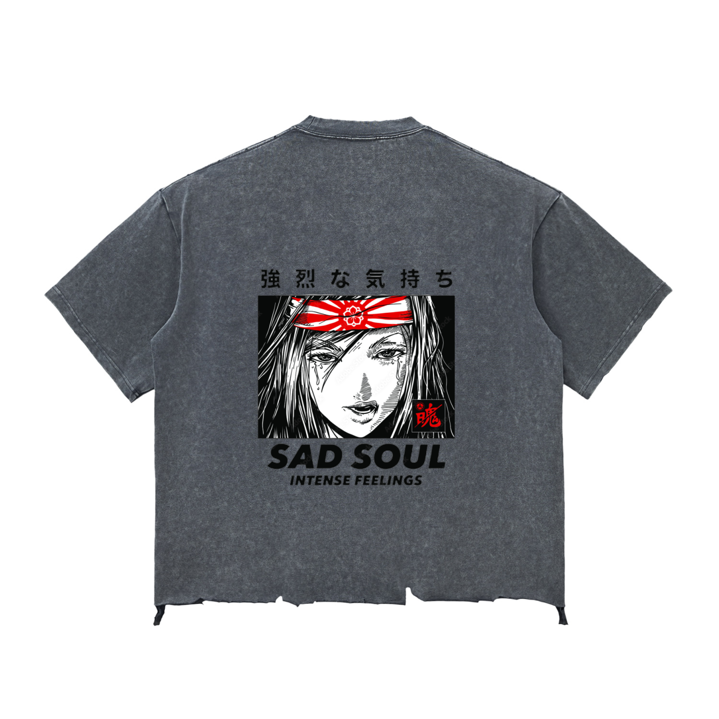 Snow Wash Raw-Hem Boxy T-shirt