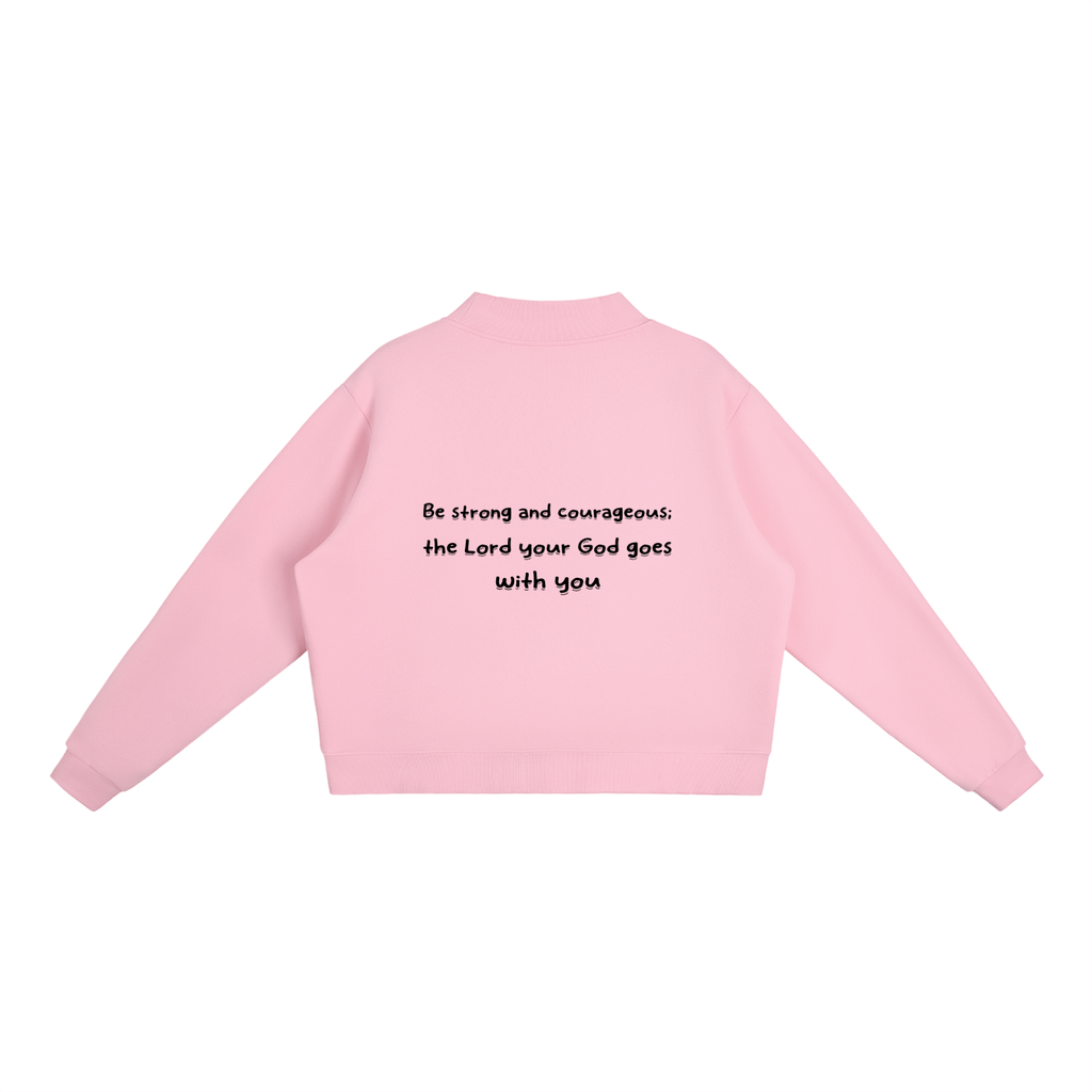 Essential Fleece Mock-Neck Crew Sweatshirt